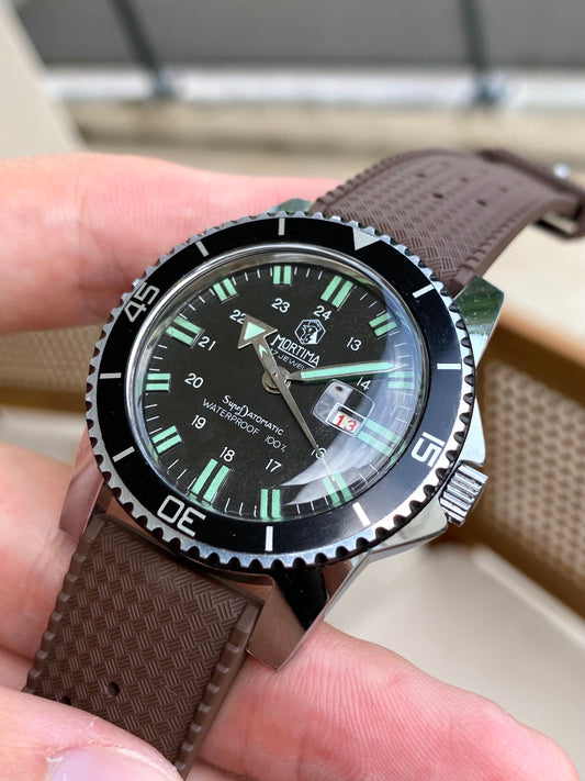 Mortima SuperDatomatic Montre Vintage Française Mécanique Diver Plongée 1970