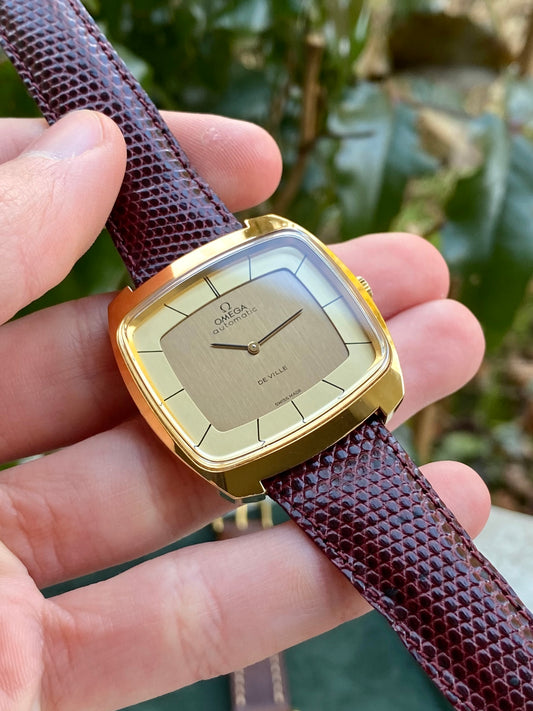 Omega DeVille Automatic "TV" 151.0051 Montre Vintage Mécanique Cal.711 Plaqué Or 1973