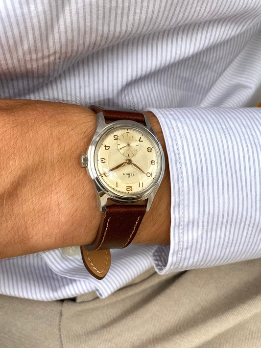 Zenith Montre Vintage Mécanique Cadran Guilloché Cal.106 - 1960