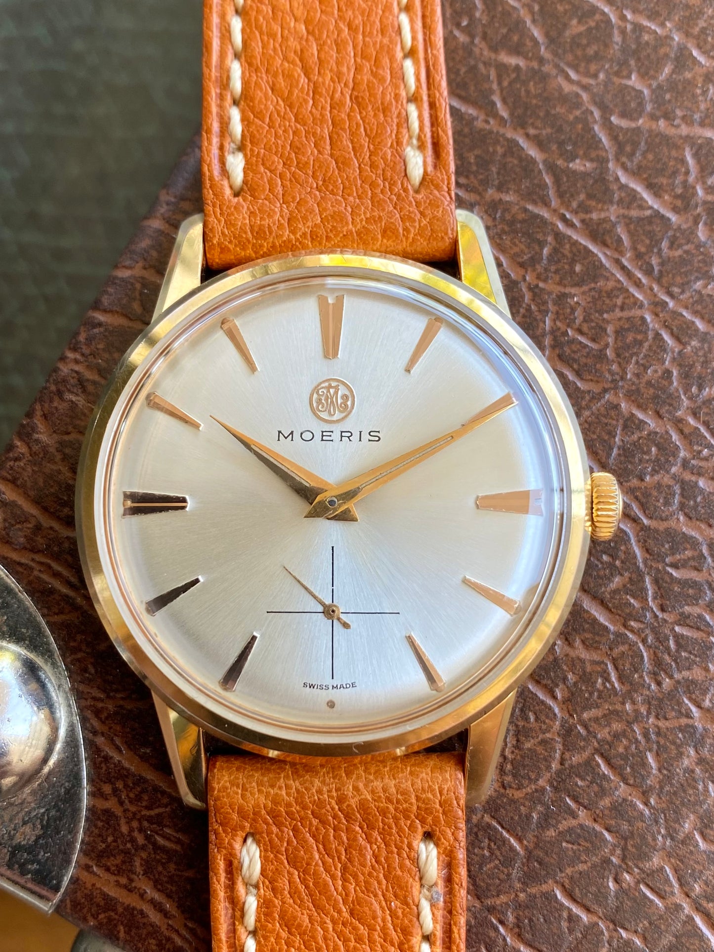 Moeris Cal. 13" Montre Vintage Suisse Mécanique Plaqué Or 1960