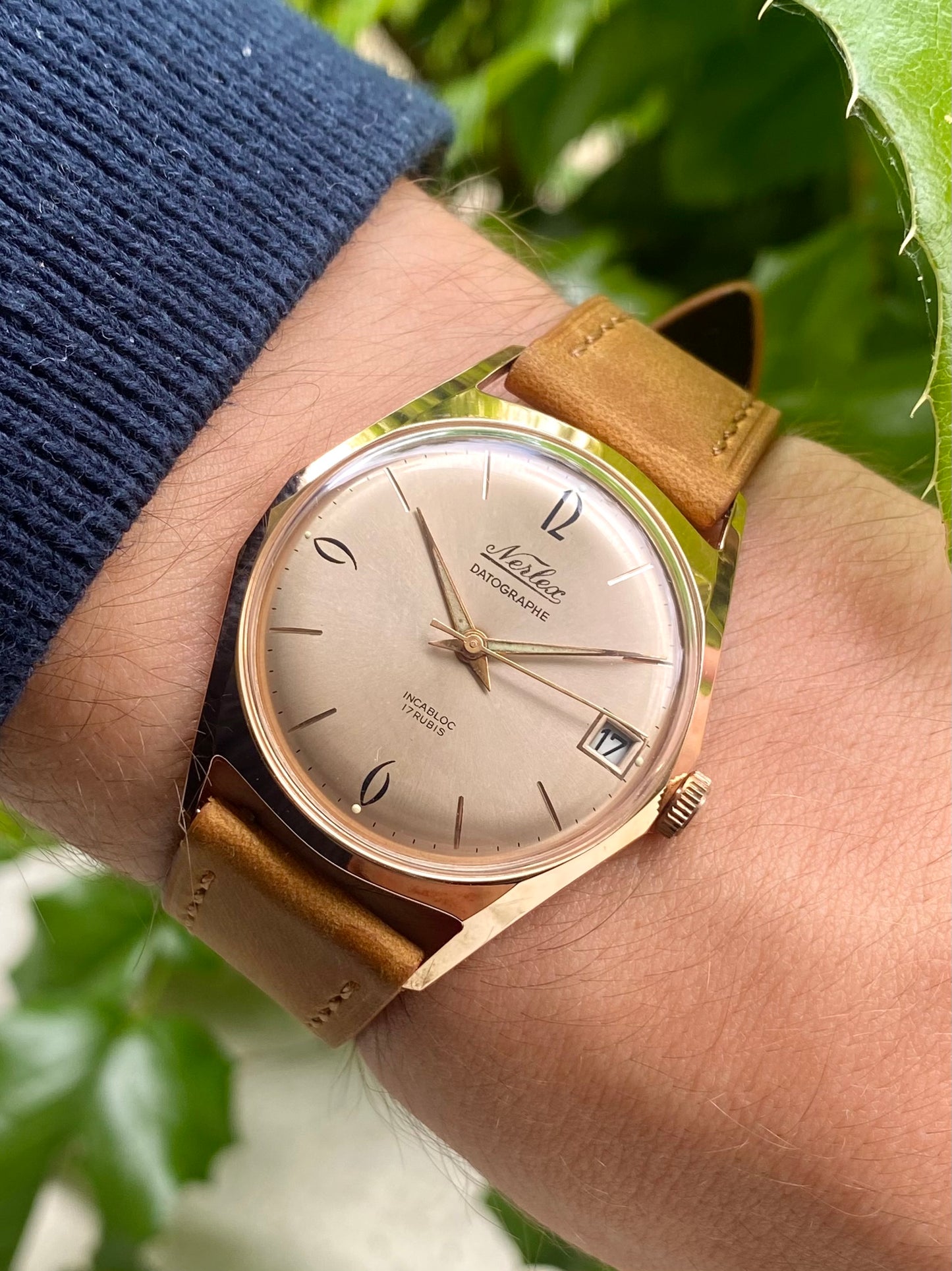 Nerlex Datographe NOS New Old Stock Montre Vintage Mécanique Plaqué Or 1960