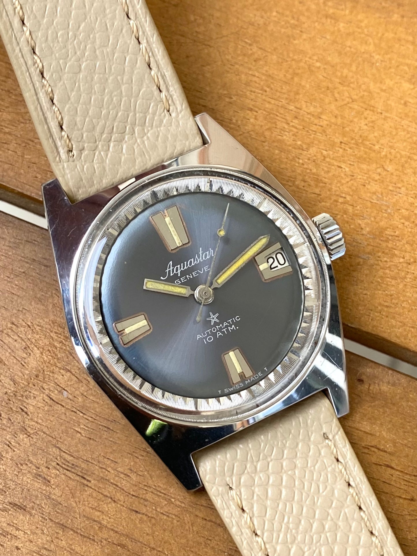 Aquastar Genève Grand Air 1713 Montre Vintage Automatique De Plongée Diver AS1712/13 - 1960