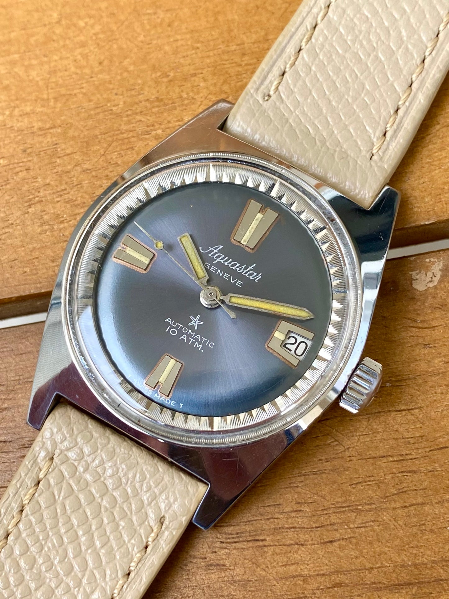 Aquastar Genève Grand Air 1713 Montre Vintage Automatique De Plongée Diver AS1712/13 - 1960