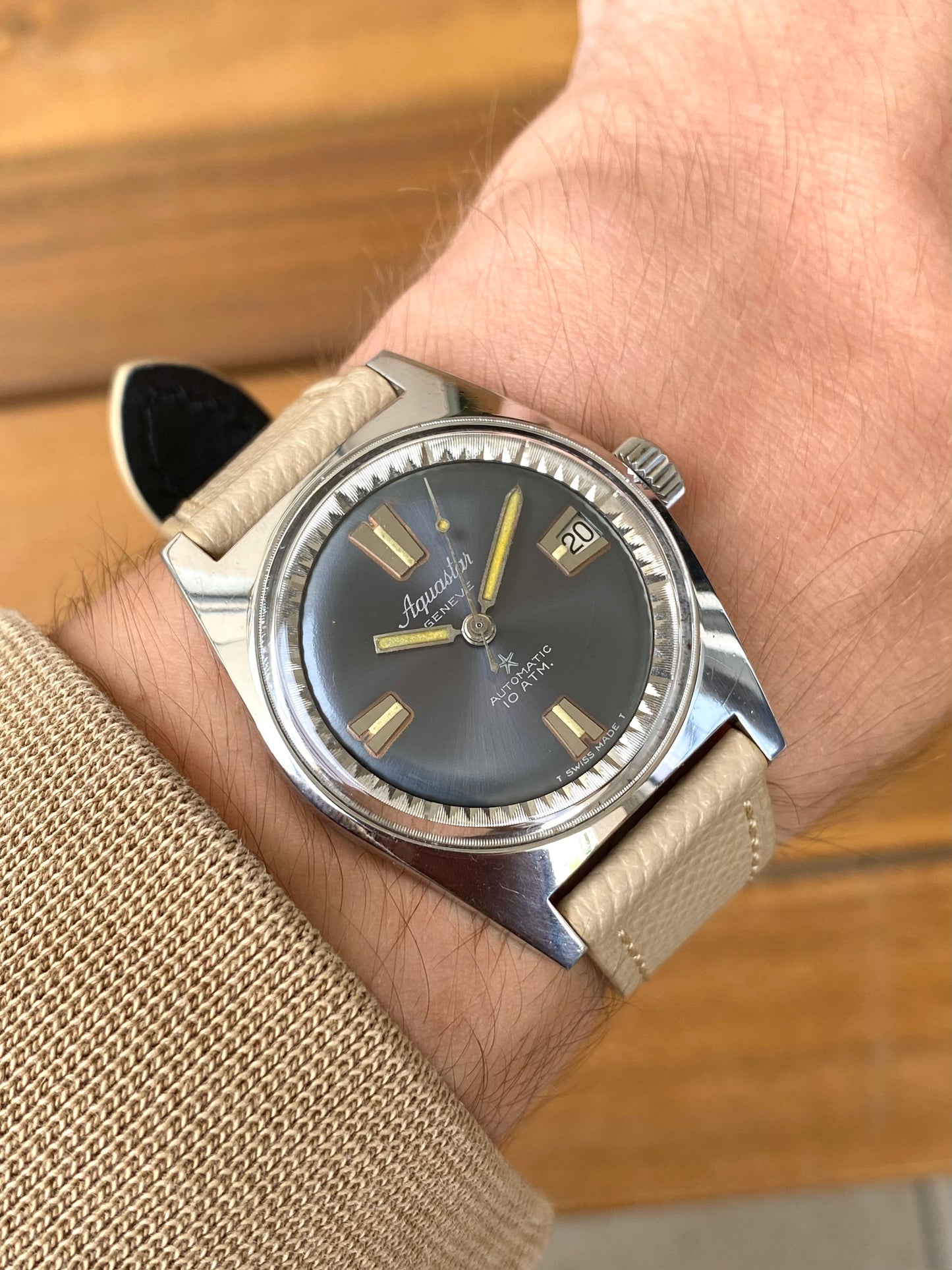 Aquastar Genève Grand Air 1713 Montre Vintage Automatique De Plongée Diver AS1712/13 - 1960
