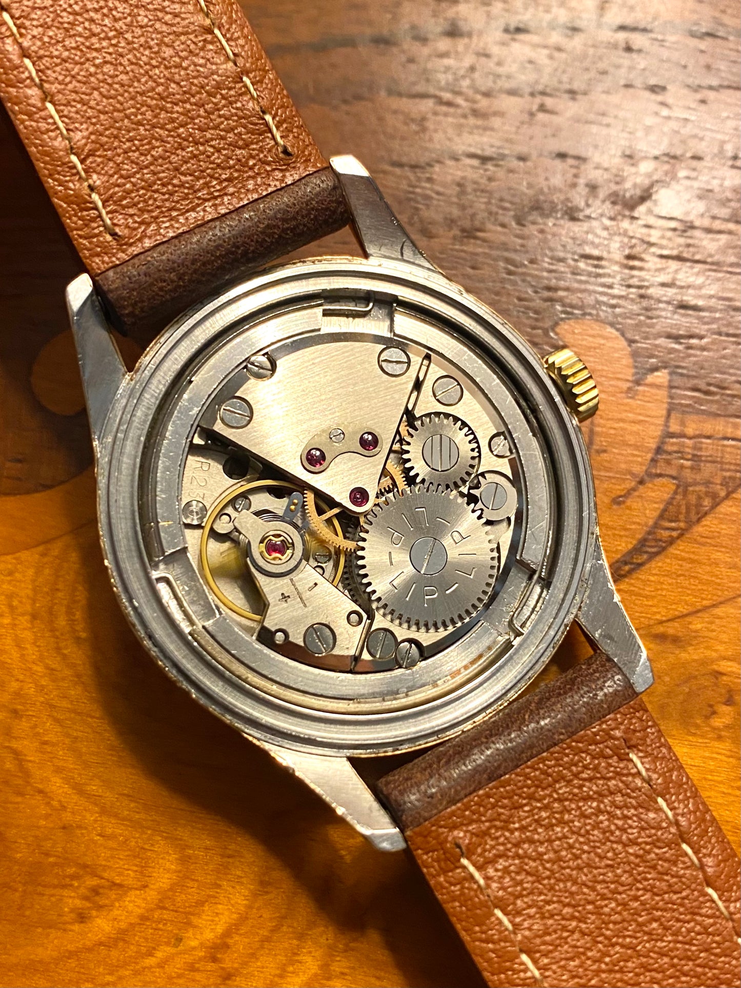 LIP Himalaya Dato R23 G Montre Vintage Mécanique Plaqué Or 200 Microns 1960