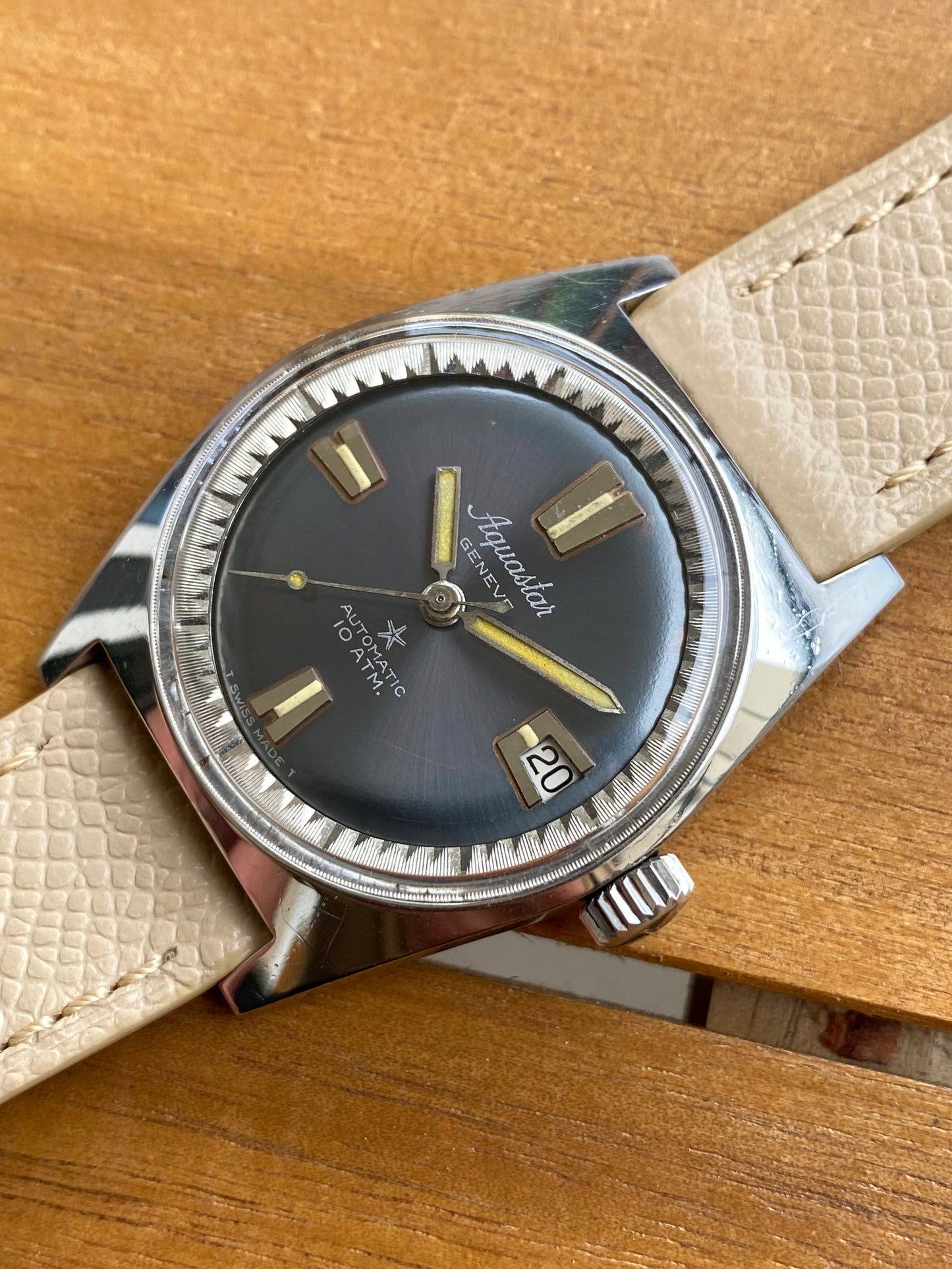 Aquastar Genève Grand Air 1713 Montre Vintage Automatique De Plongée Diver AS1712/13 - 1960