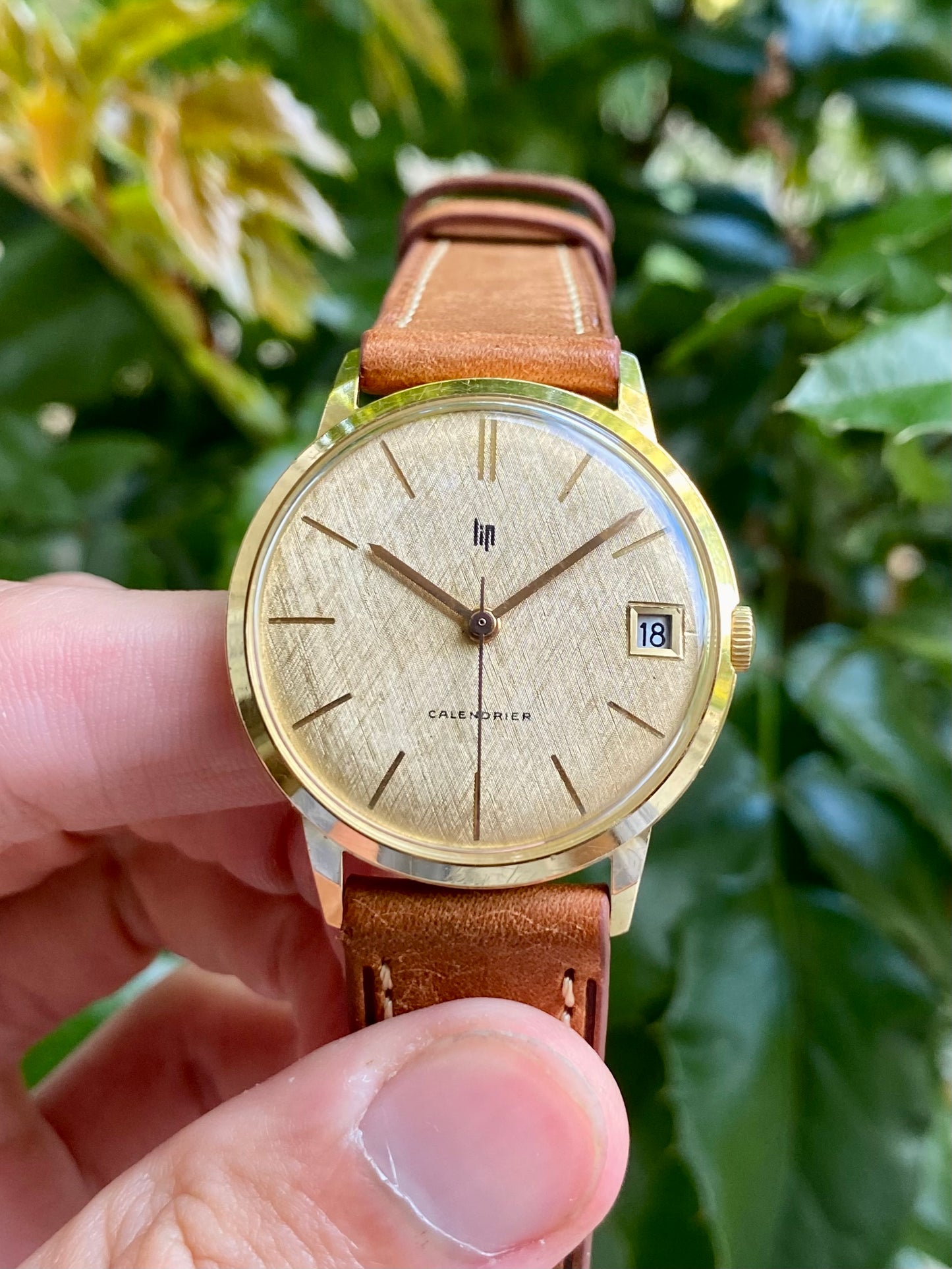 LIP Calendrier Or Jaune 18k 750/1000 Montre Vintage Mécanique R.017 - 1960