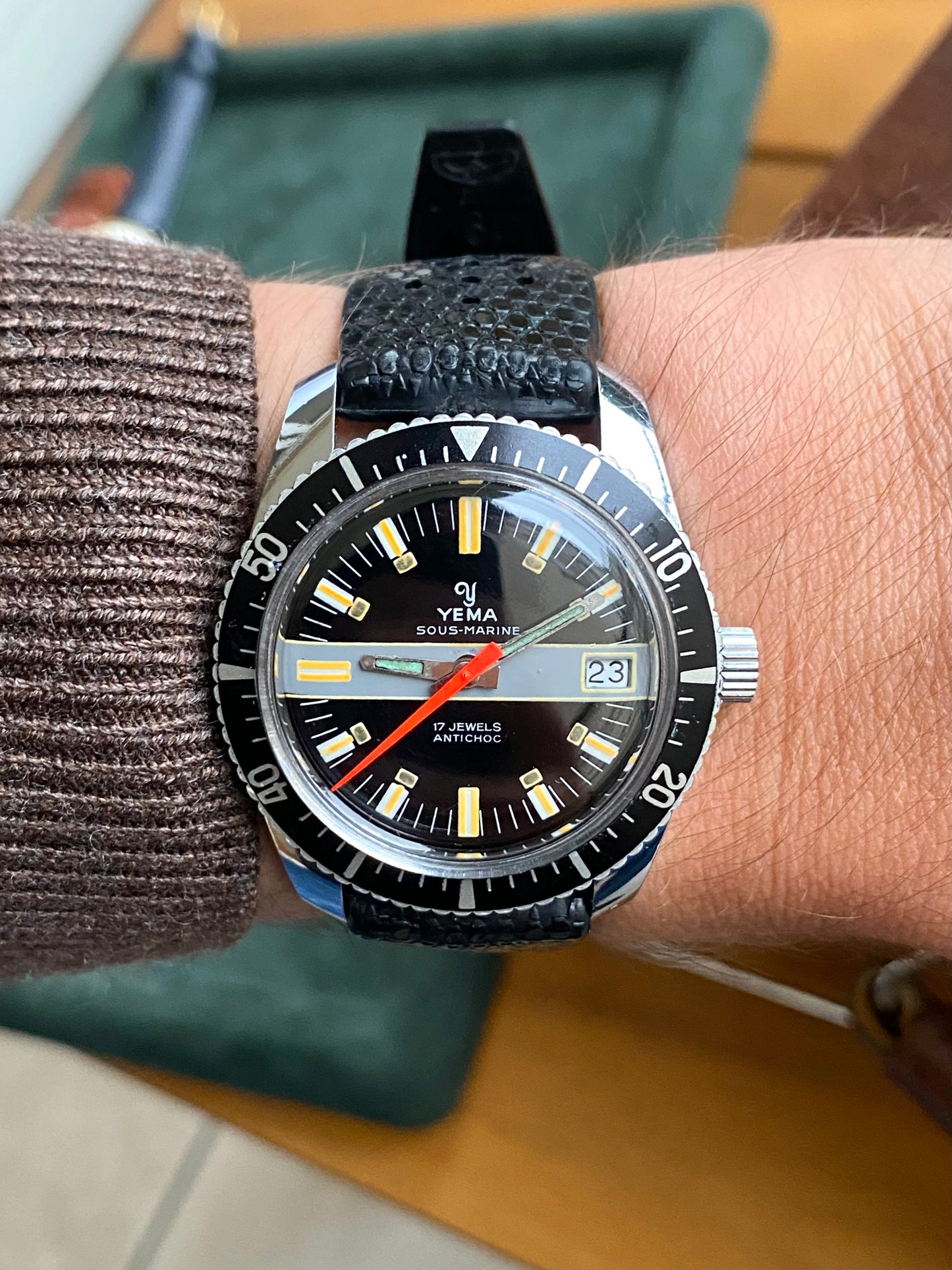 Yema Sous-Marine Rallye Dial Montre Vintage Mécanique FE141-2 Plongée 1970