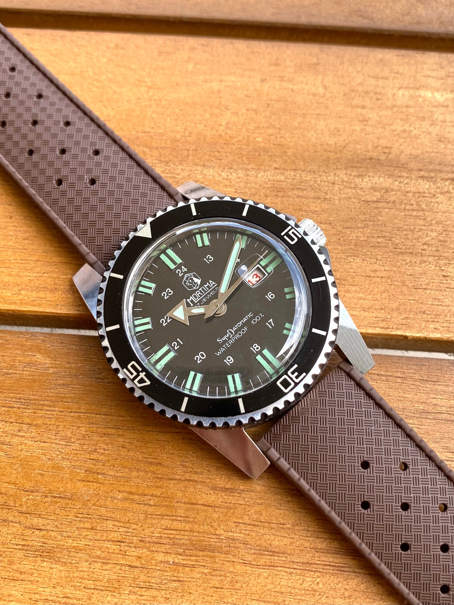 Mortima SuperDatomatic Montre Vintage Française Mécanique Diver Plongée 1970
