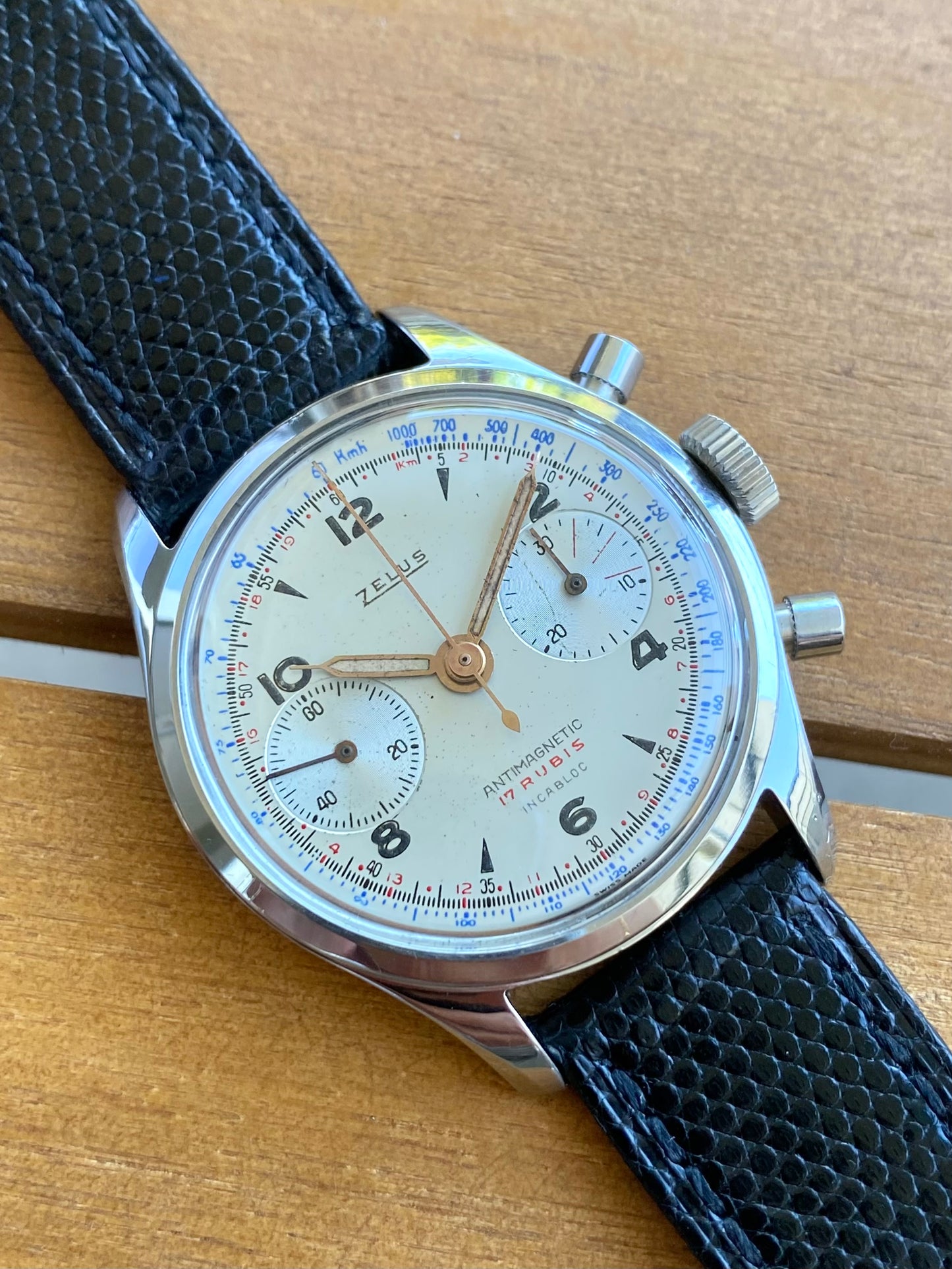 Zelus Chronographe Suisse Vintage - Montre Mécanique Landeron Acier - 1950