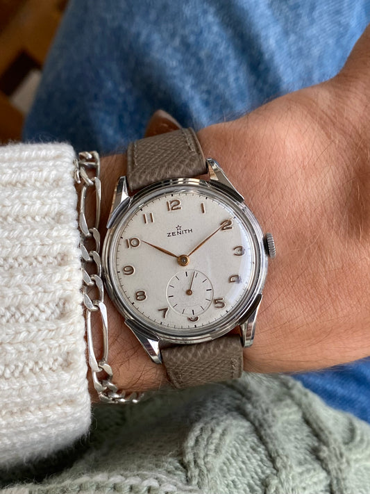 Zenith Cal. 106 Montre Vintage Mécanique Acier 1950