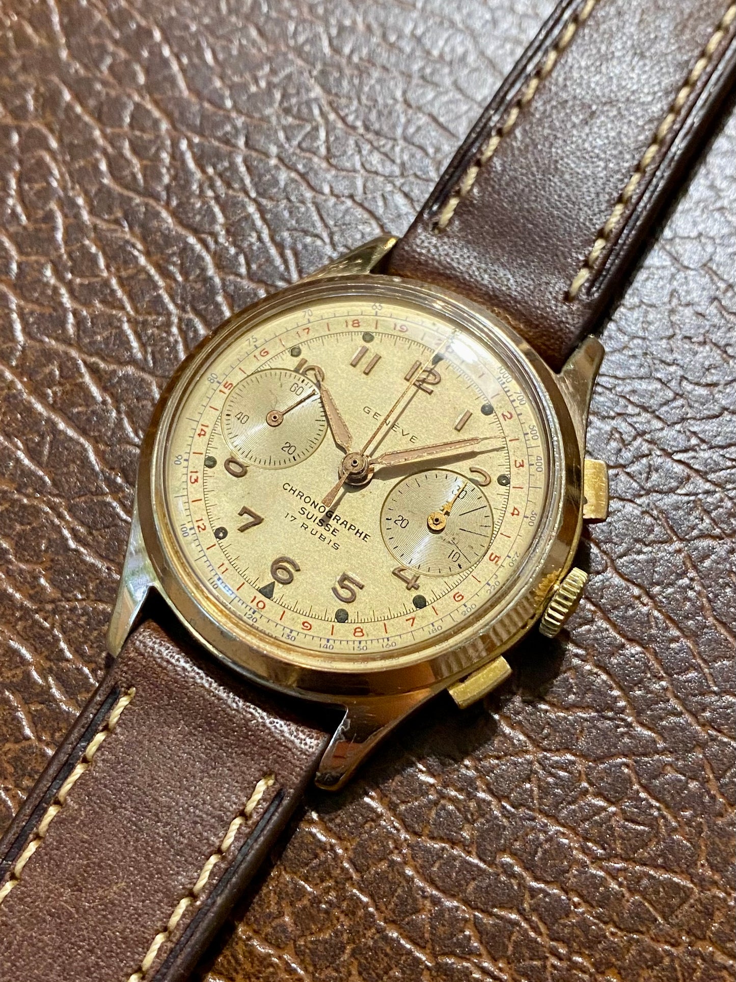 Chronographe Suisse - Genève - Montre Vintage Mécanique Landeron 149 - 1950