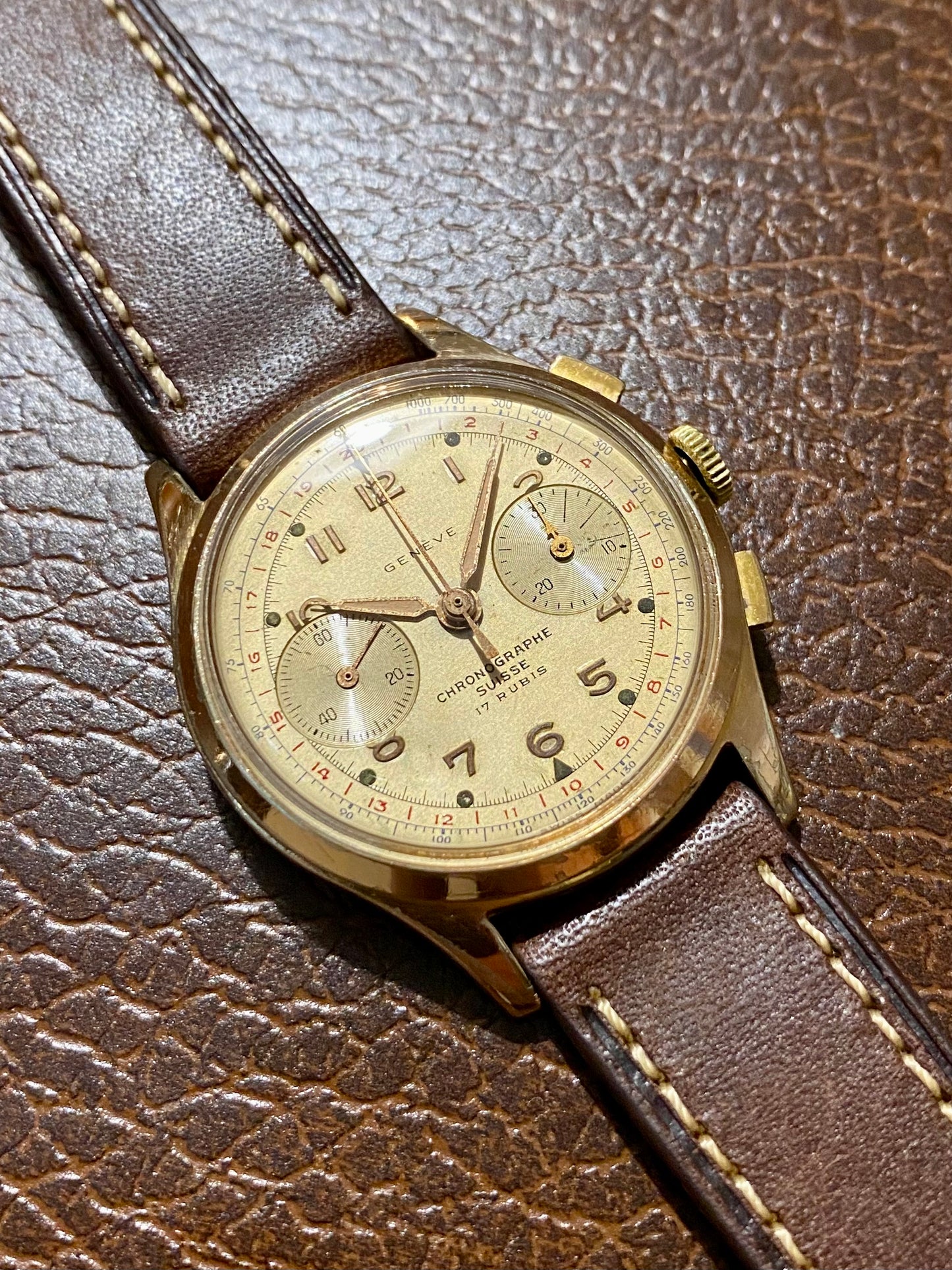 Chronographe Suisse - Genève - Montre Vintage Mécanique Landeron 149 - 1950