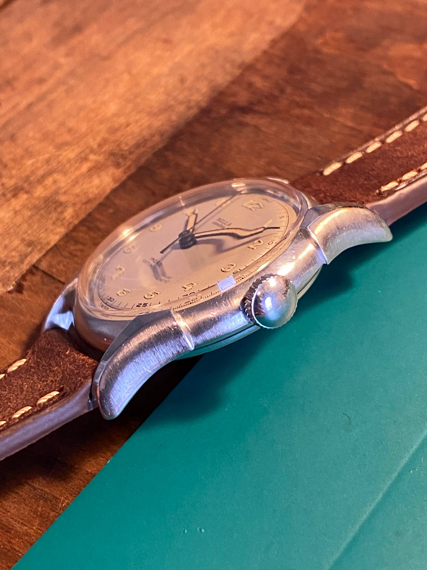 Bella Genève Montre Vintage Style Militaire Mécanique 1950