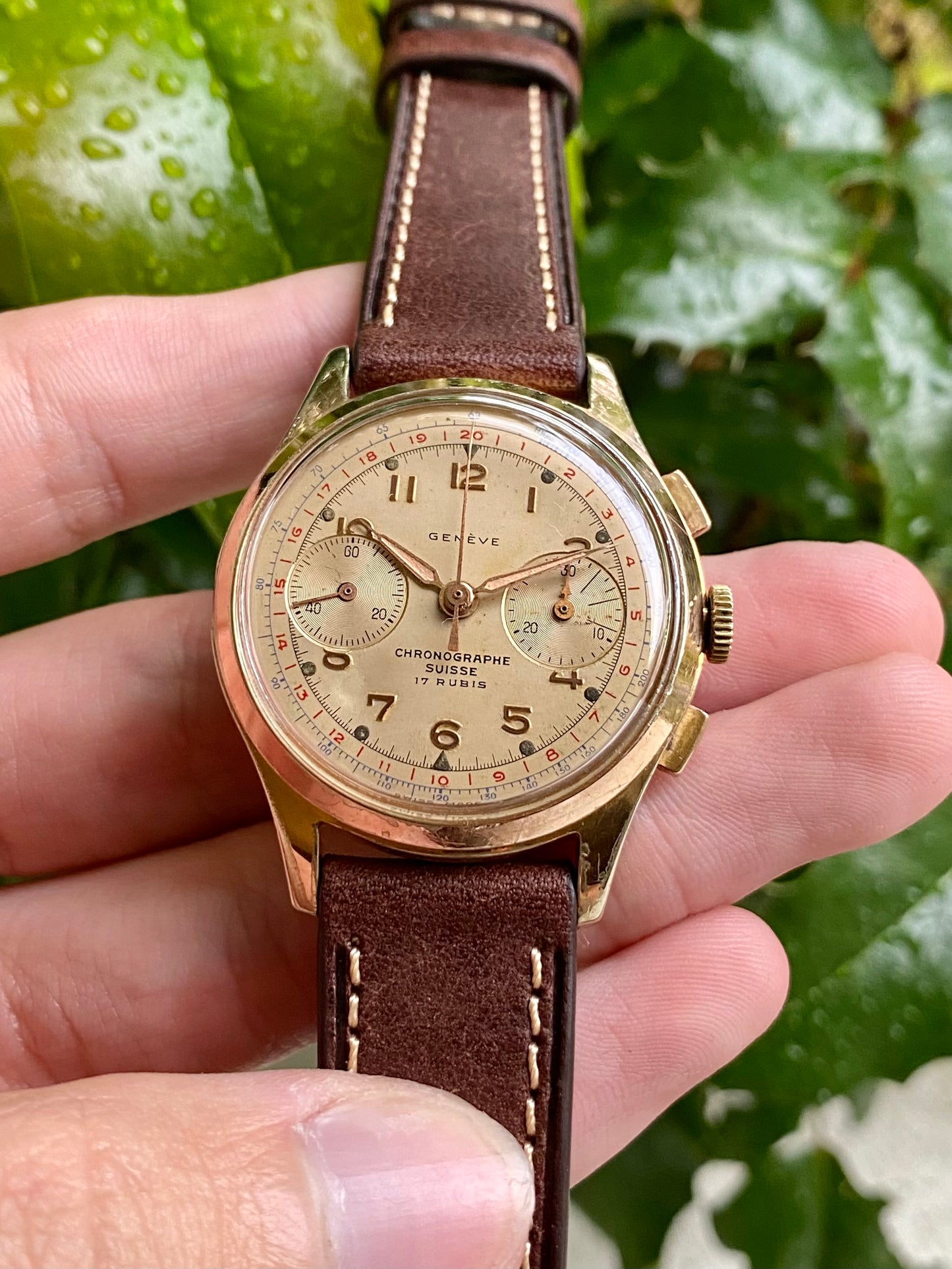 Chronographe Suisse - Genève - Montre Vintage Mécanique Landeron 149 - 1950