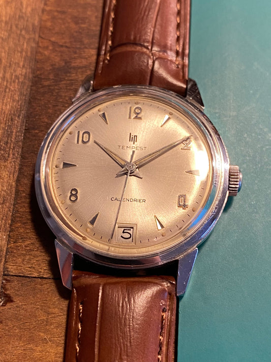 LIP Tempest Calendrier Montre Vintage Mécanique 1960