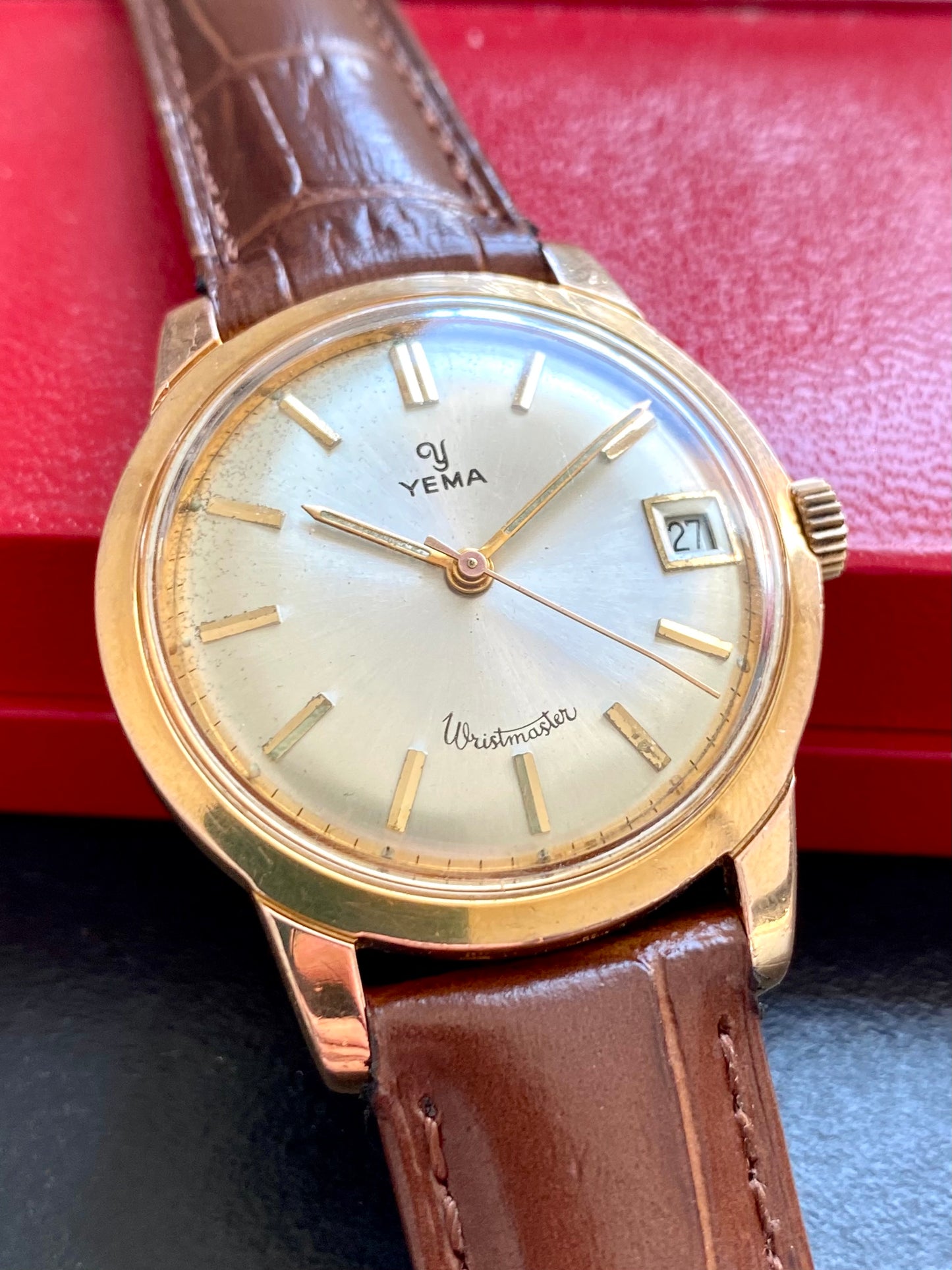 Yema Wristmaster Montre Vintage Mécanique Plaqué Or 1960