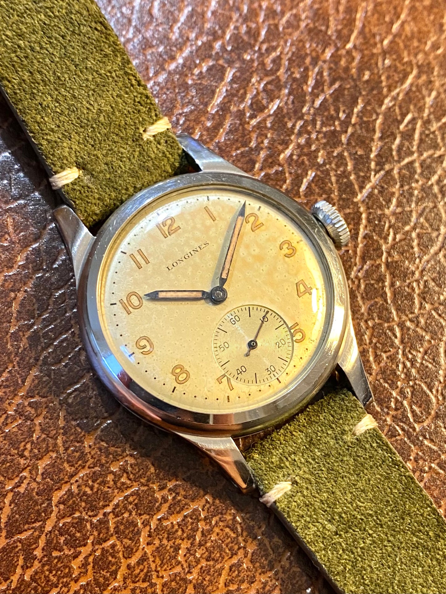 Longines 12.68z Ref.23439 Montre Vintage Militaire "Sei Tacche" Mécanique Acier 1947