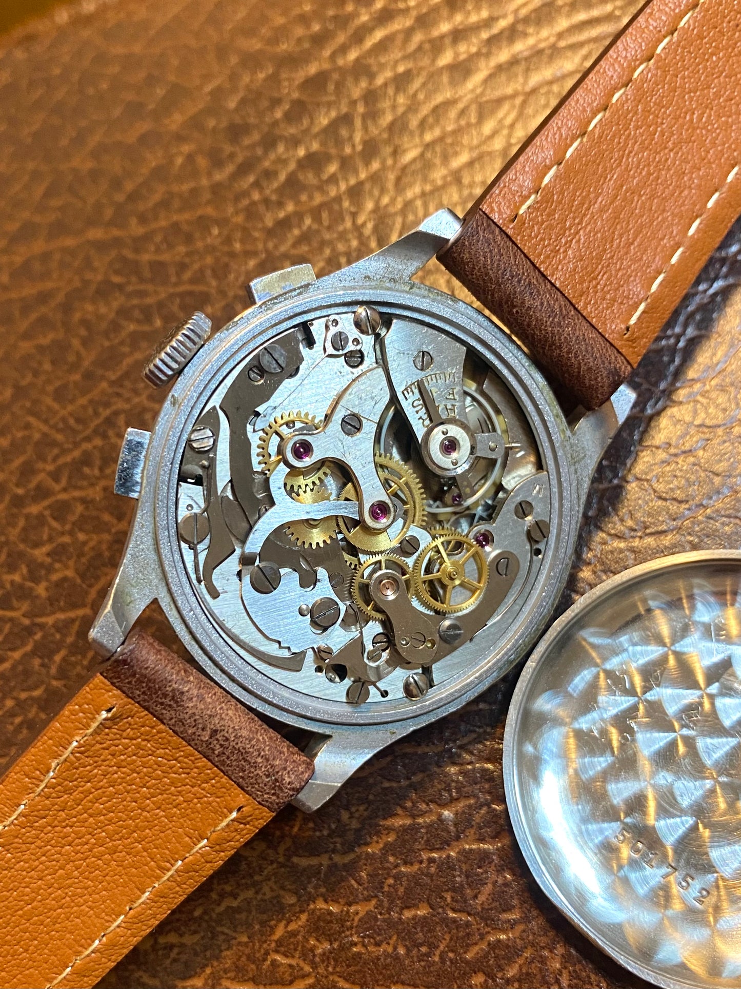 LEONIDAS Chronographe Pré Heuer Montre Vintage Mécanique Landeron 48 - 1950