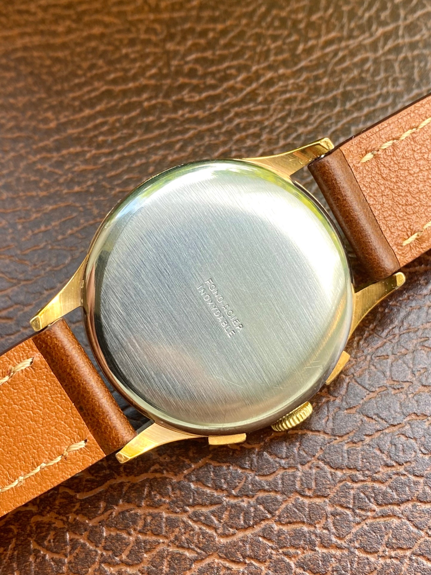 ITA Genève Chronographe Suisse Plaqué Or Montre Vintage Mécanique Landeron 51 - 1960