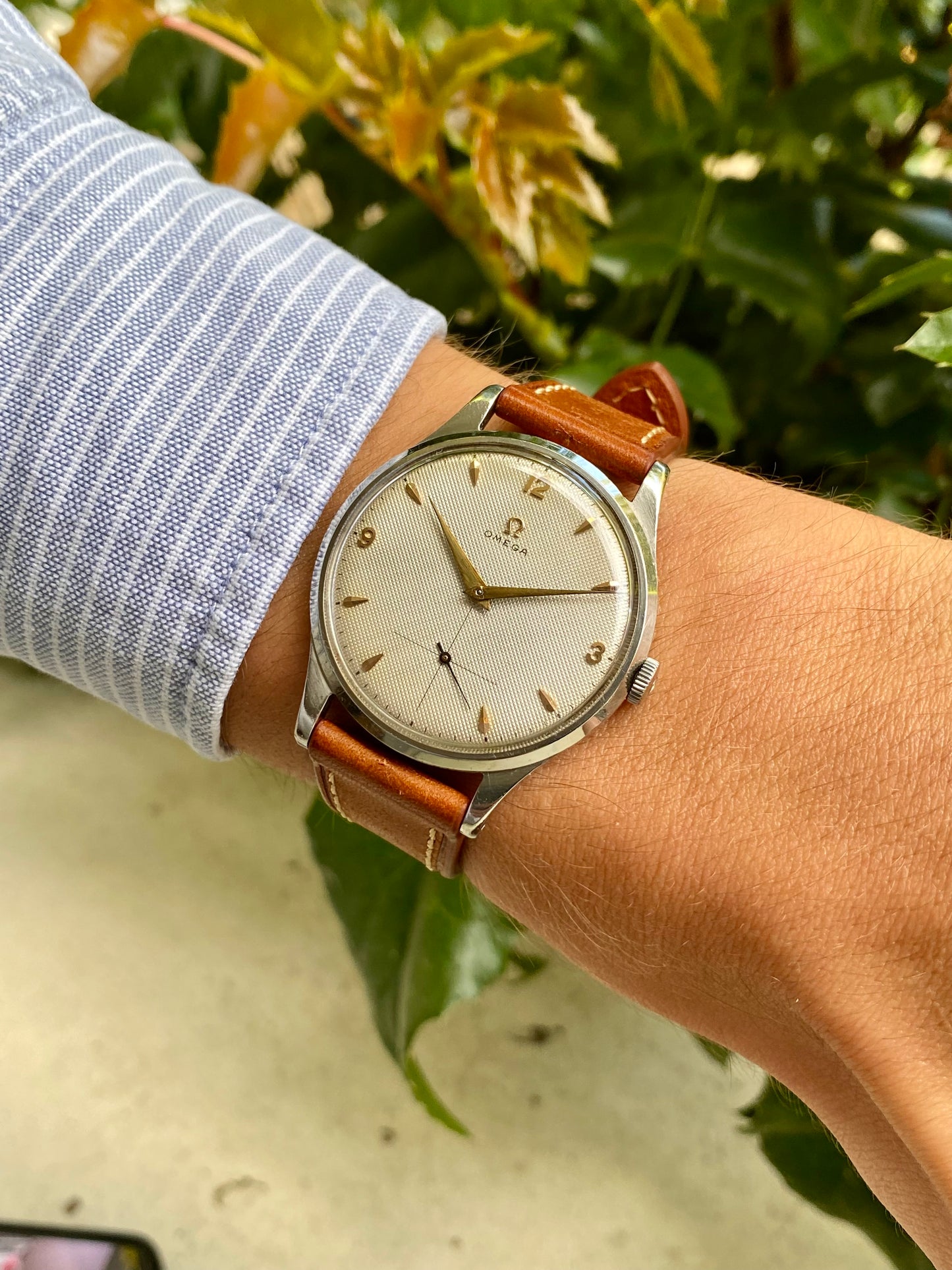 Omega Jumbo 37,8mm Cadran Nid d’Abeille "Honey Comb" Montre Vintage Mécanique Cal.265 Réf.2609-7 - 1951