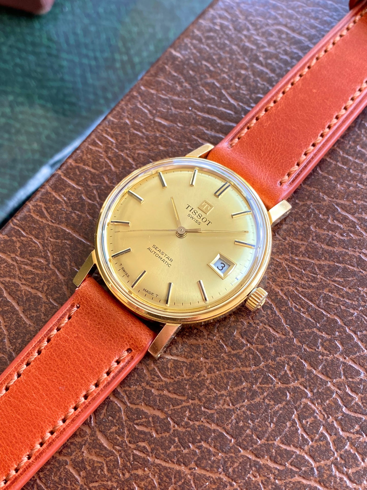 Tissot Seastar Automatic Date - Plaqué Or Cal. 2481 Montre Vintage Mécanique 1960