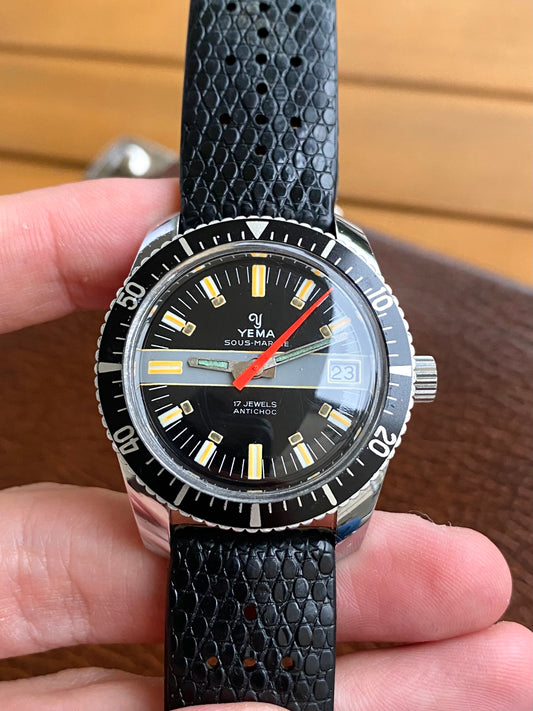 Yema Sous-Marine Rallye Dial Montre Vintage Mécanique FE141-2 Plongée 1970