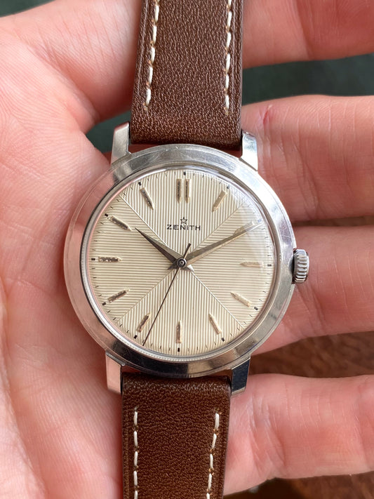 Zenith Sablier - Montre Suisse Vintage Mécanique - Cadran Guilloché - Calibre 106-50-6 - 1960