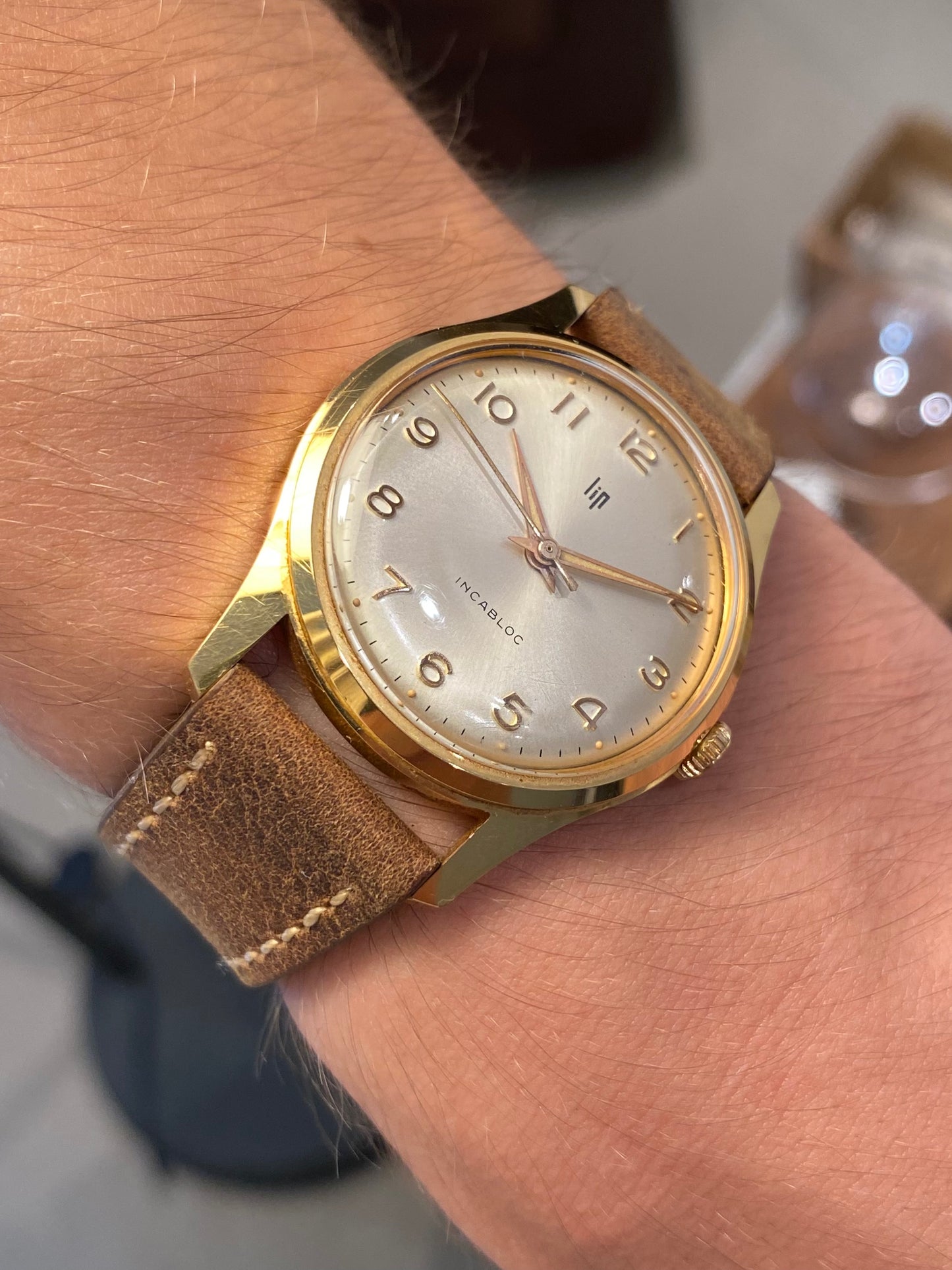 LIP Montre Vintage Mécanique Plaqué Or 1960