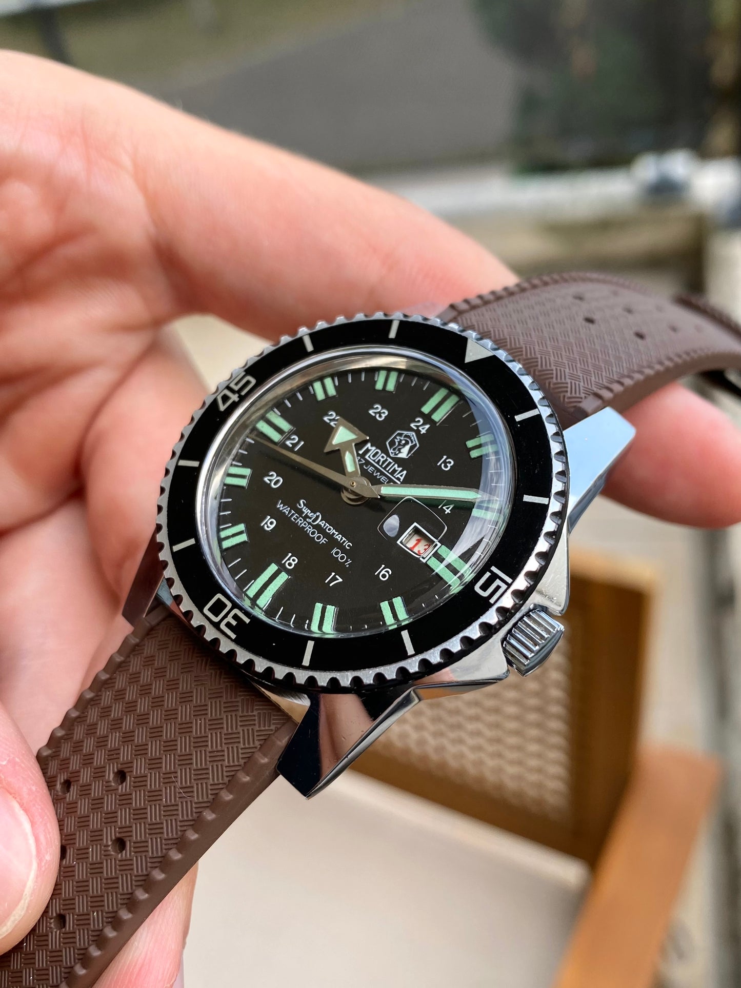Mortima SuperDatomatic Montre Vintage Française Mécanique Diver Plongée 1970