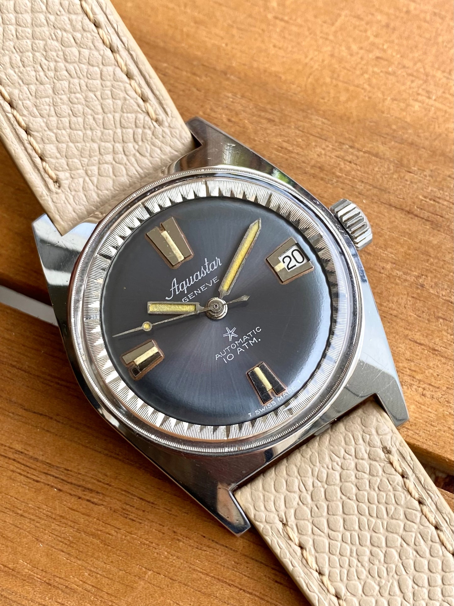 Aquastar Genève Grand Air 1713 Montre Vintage Automatique De Plongée Diver AS1712/13 - 1960