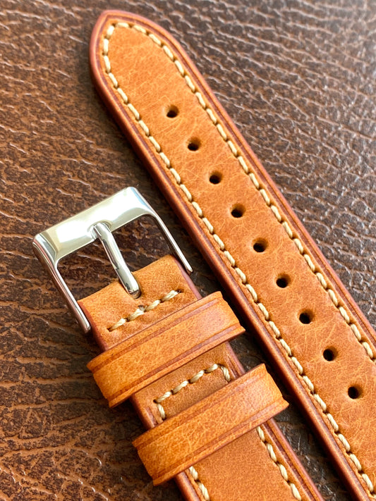 Bracelet de Montre Vintage - BRUN 18mm - Cuir Véritable de Haute Qualité