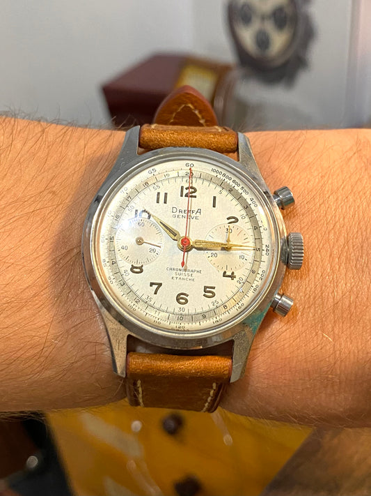 Dreffa Genève Chronograph Landeron 151 Montre Vintage Mécanique 1960