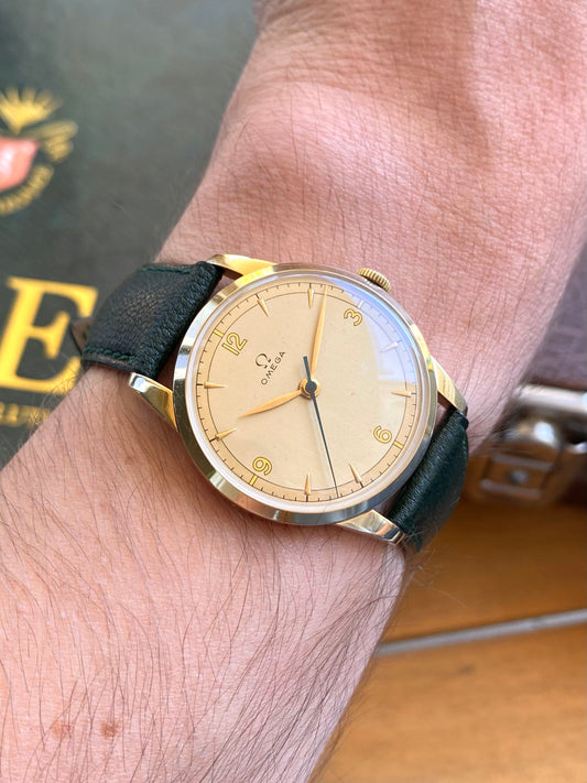 Omega Ref. 2513-2 Plaqué Or 80 Microns - Montre Vintage Mécanique Cal.283 - 1949 + Boucle