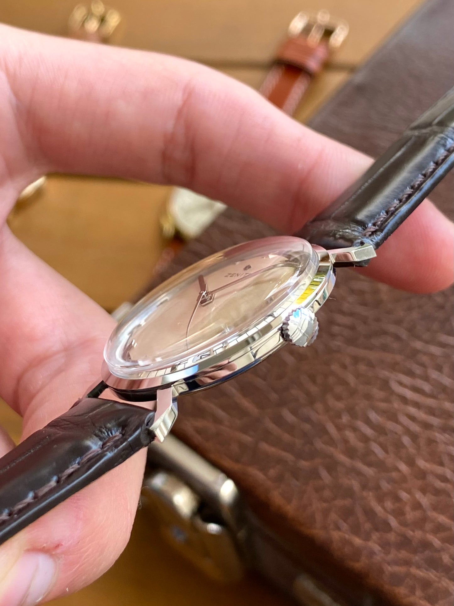 Zenith NOS Neuve De Stock Cal.2532 Spyder Lugs - Montre Vintage Mécanique 1960