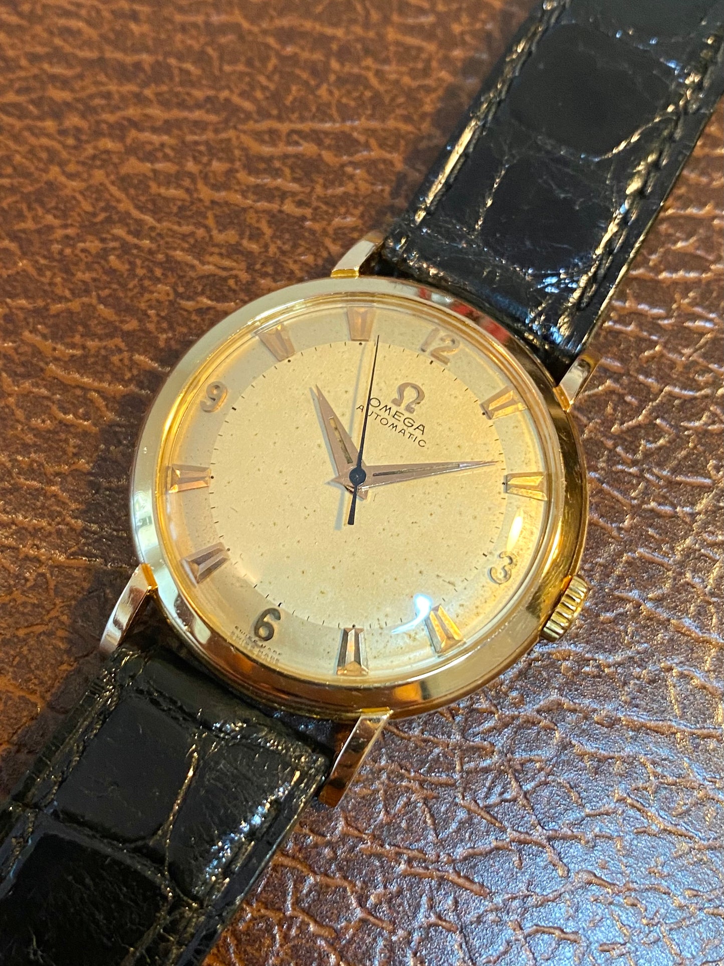 Omega Automatic Or Rose 18k 750/1000 Montre Vintage Mécanique Cal.354 Bumper 1953 + Écrin & Bracelet