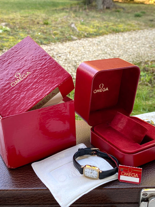 Omega DeVille Lady Quartz GoldFilled 10k - Cal.1130 Montre Dame Neuve NOS - Bracelet + Boîte + Boucle - 1980