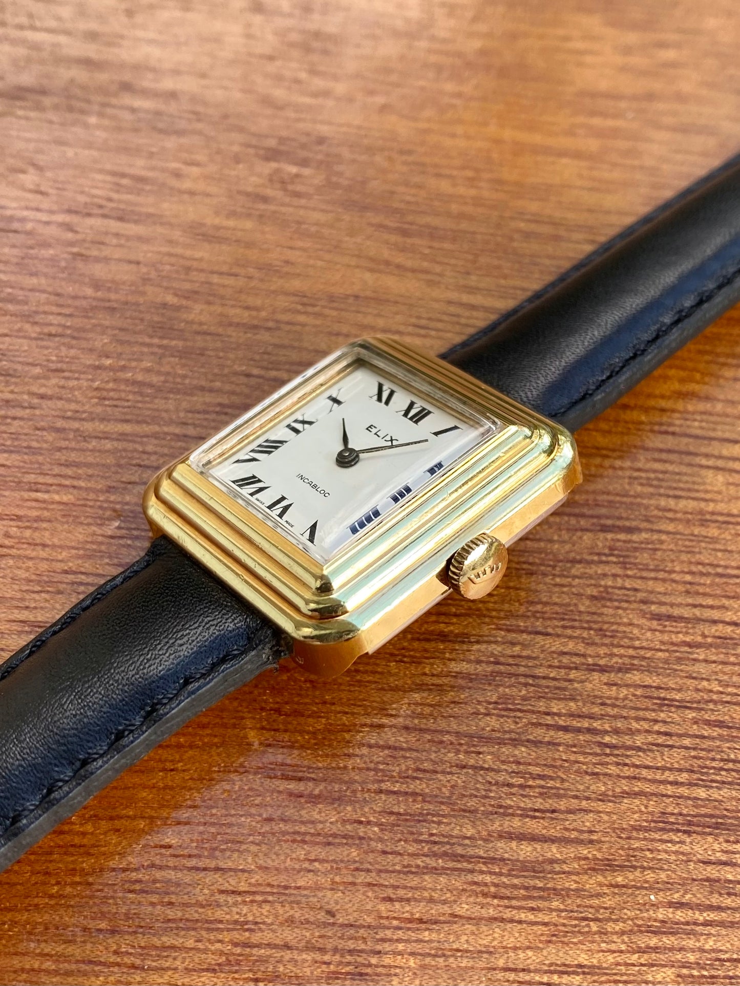 Elix - Fortis Montre Vintage Mécanique Plaqué Or - Carré - 1970