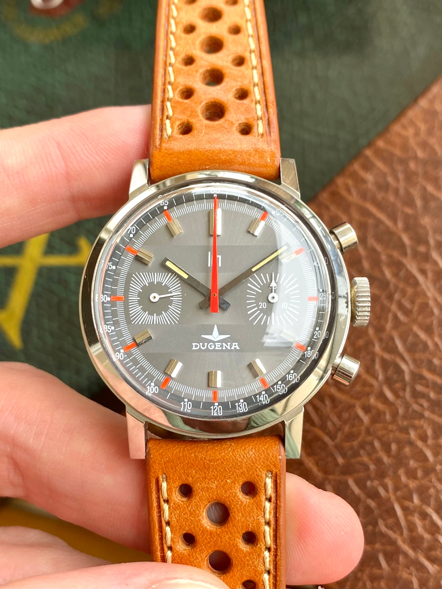 LIP x Dugena Chronographe Montre Vintage Mécanique France - Valjoux 7733 - Double Signature - 1970