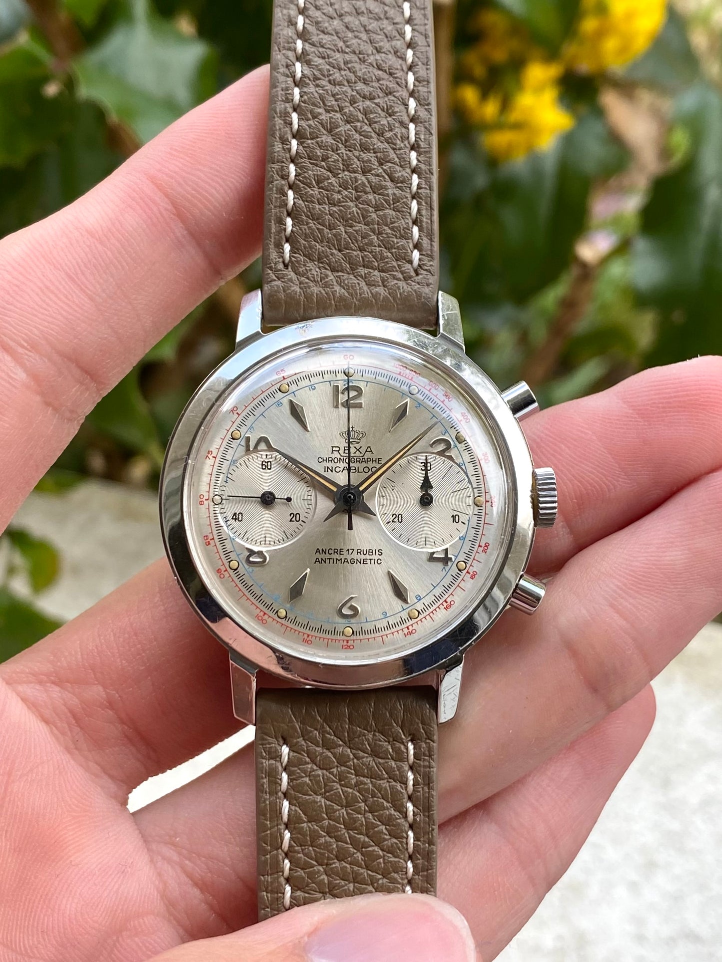 Rexa Chronographe Montre Française Vintage Landeron 248 Mécanique - 1960