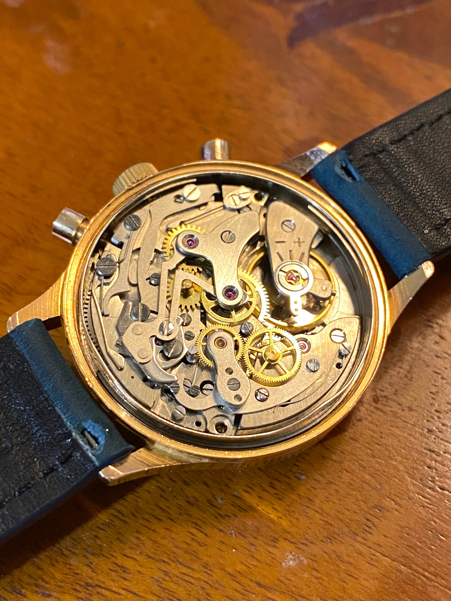Regilux Chronographe Ébauche Suisse Montre Vintage Mécanique Landeron 248 Plaqué Or 1960