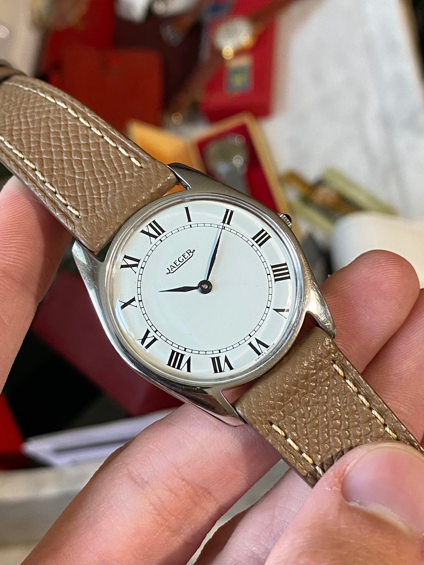 Jaeger Extra Fine Montre Vintage Mécanique Slim Mécanique Peseux 7001 - 1960