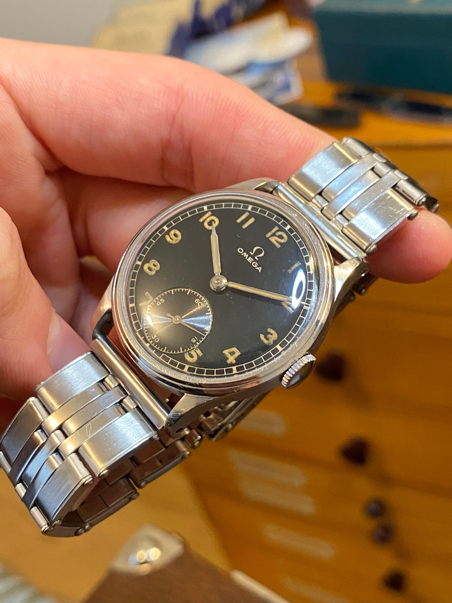 Omega Militaire WWII Cadran Noir Réf. 2190 Cal. 30t2 - Montre Vintage Mécanique 1945