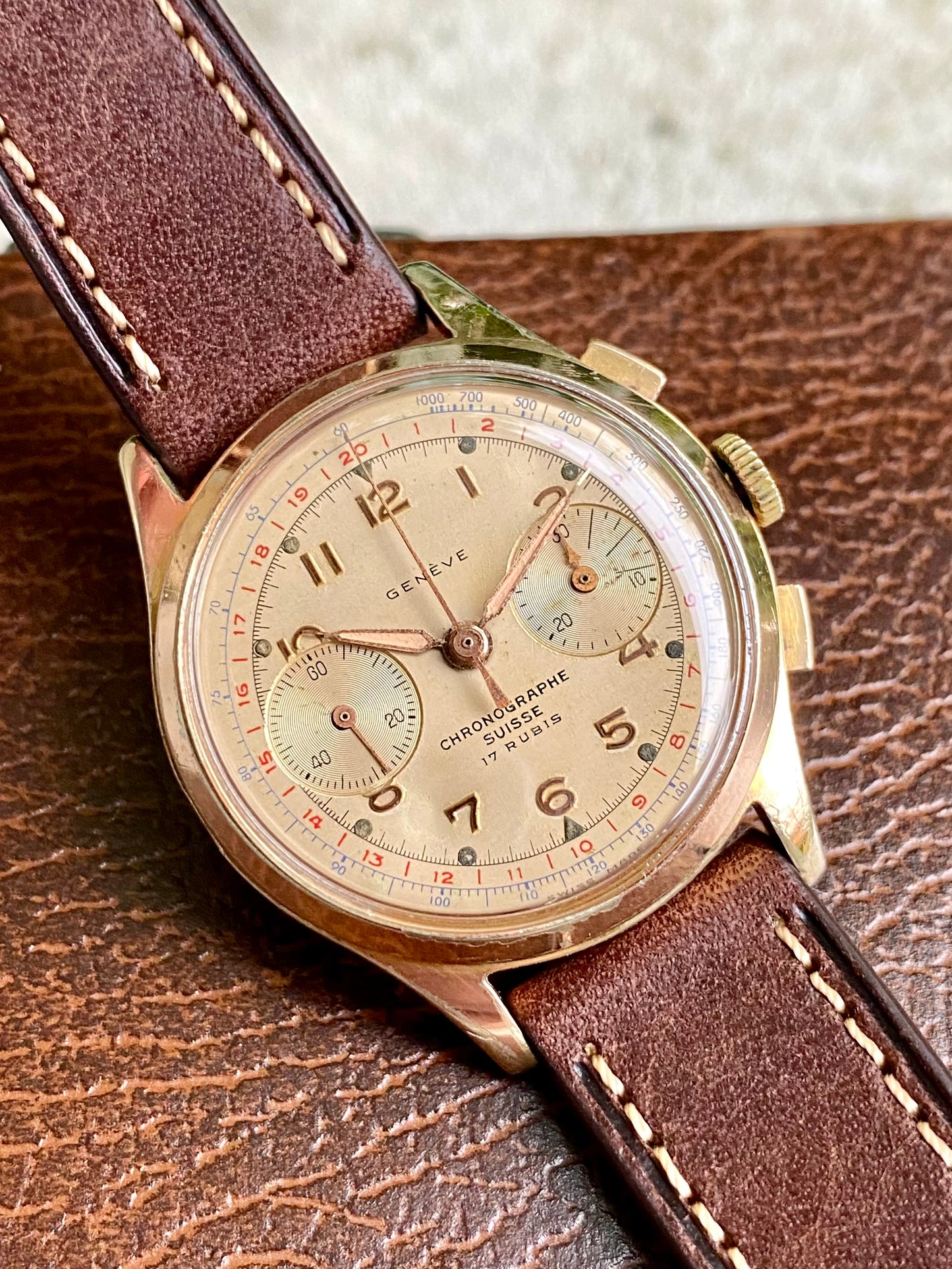 Chronographe Suisse - Genève - Montre Vintage Mécanique Landeron 149 - 1950