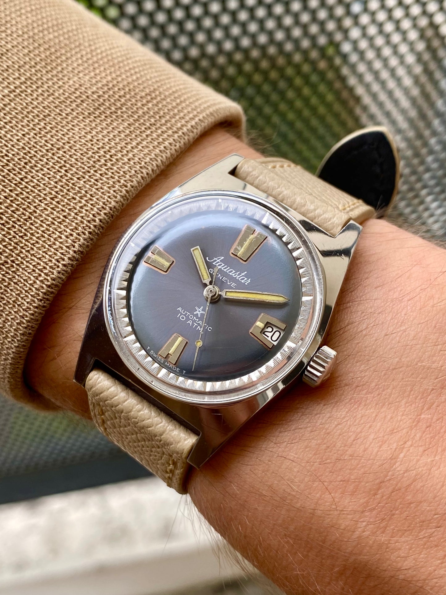 Aquastar Genève Grand Air 1713 Montre Vintage Automatique De Plongée Diver AS1712/13 - 1960