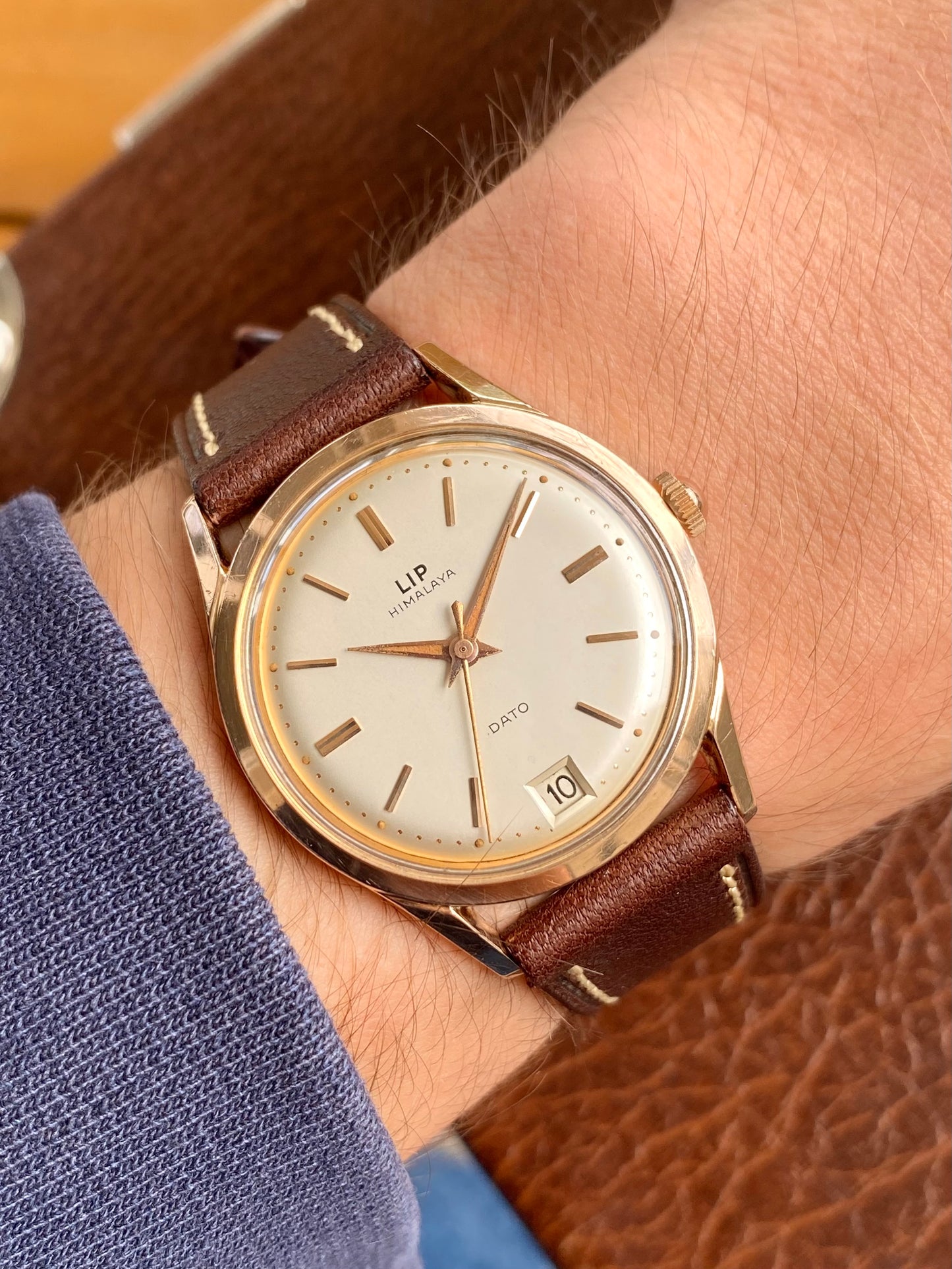 LIP Himalaya Dato Boitier Super Plaqué Or 200 Microns - Montre Vintage Mécanique R23 1960