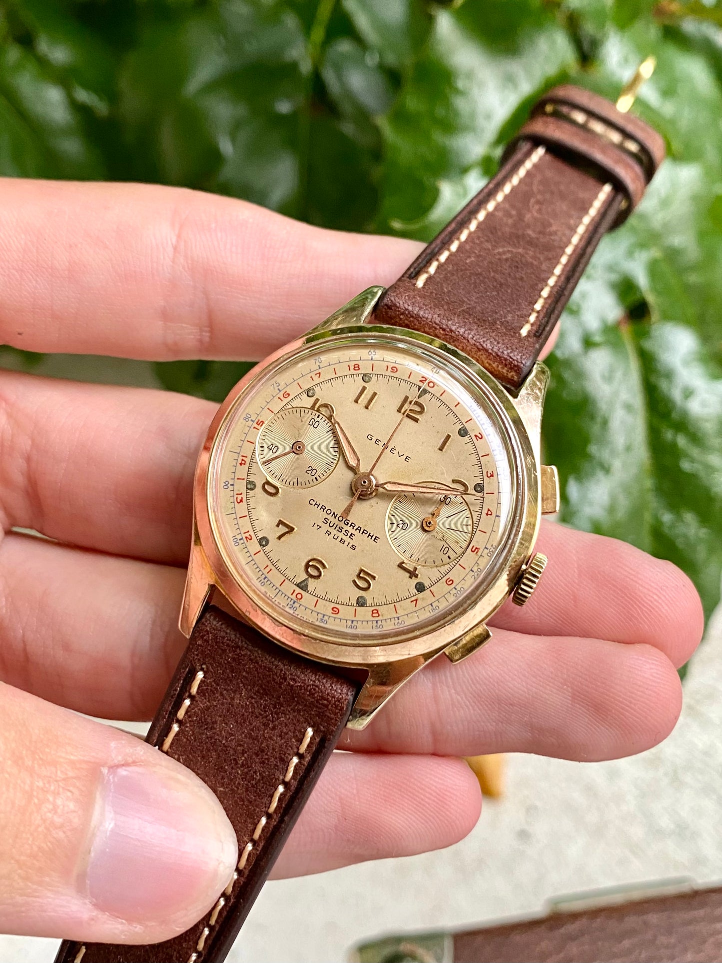 Chronographe Suisse - Genève - Montre Vintage Mécanique Landeron 149 - 1950