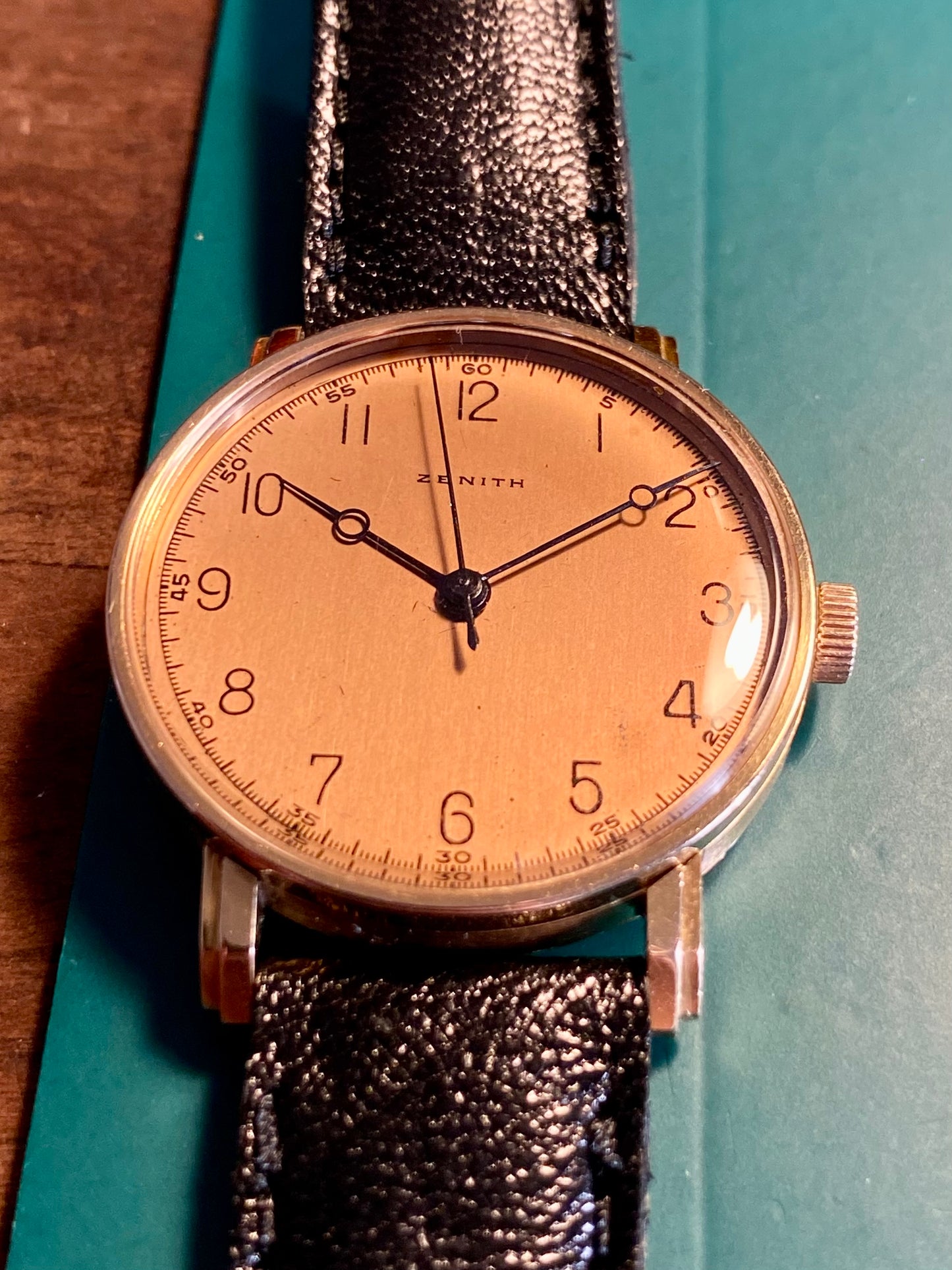 Zénith Or Rose 18k 750/1000 Art Déco Cal.106 Montre Vintage Mécanique 1940