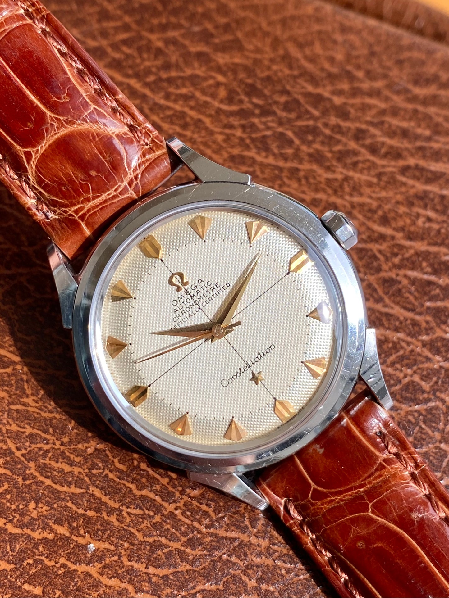 Omega Constellation Chronomètre Automatic Pie-Pan HoneyComb Nid d’Abeille - Montre Vintage Bumper Cal.354 - 1953
