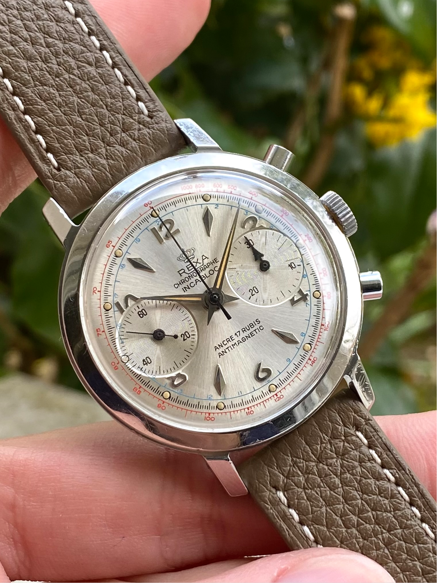 Rexa Chronographe Montre Française Vintage Landeron 248 Mécanique - 1960